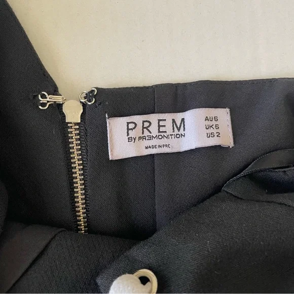 PREM Premonition Elegant Black One-Shoulder Dress with exquisite details - Picture 6 of 14